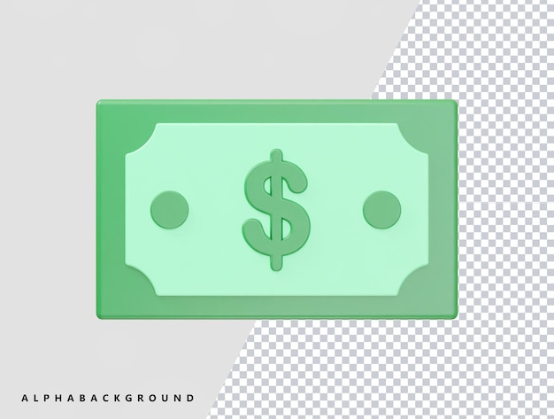 PSD dollar icon 3d render transparent psd element