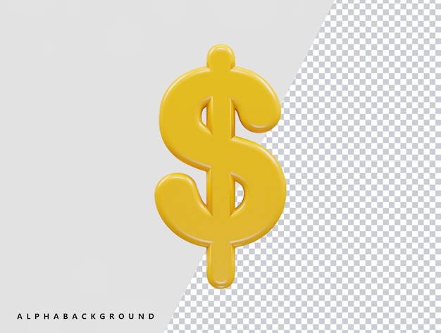 Dollar icon 3d rendering vector illustration