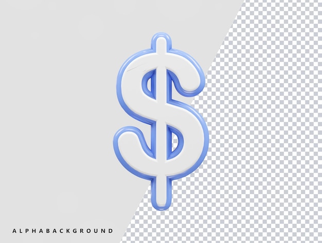 PSD dollar icon 3d rendering vector illustration