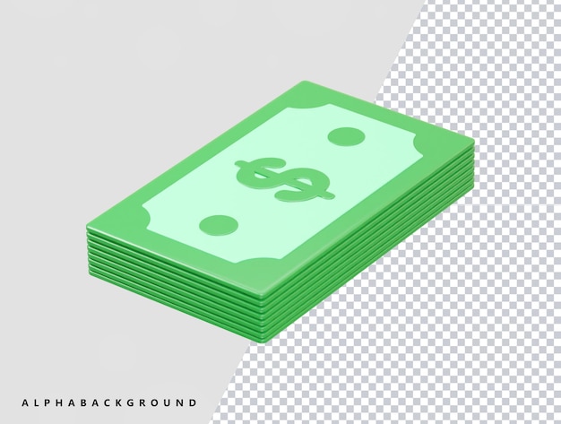 Dollar icoon 3d renderen doorzichtig psd element