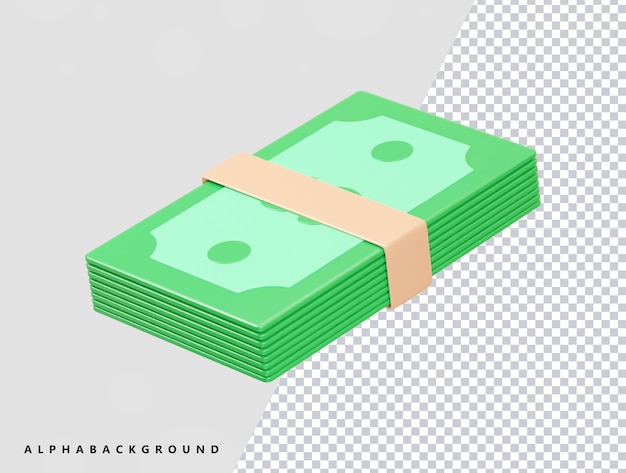 Dollar icoon 3d renderen doorzichtig psd element