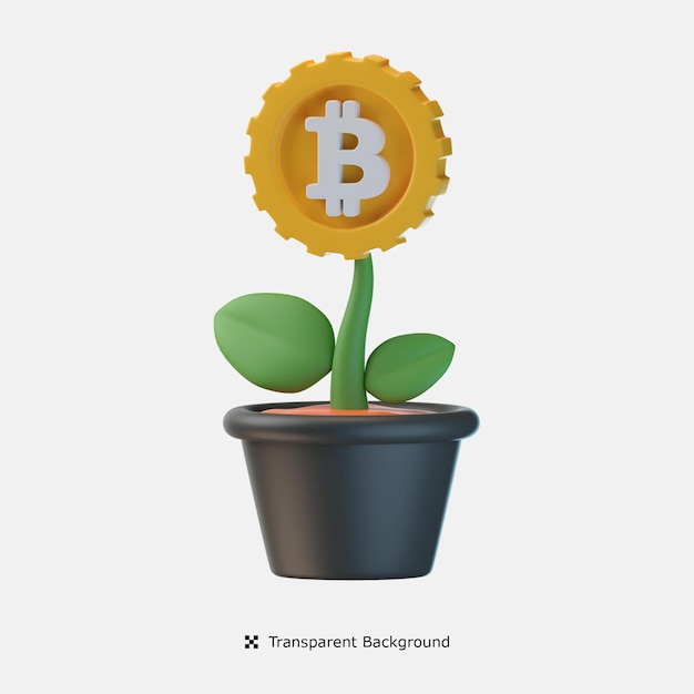 Dollar investment plant 3d icon illustratin