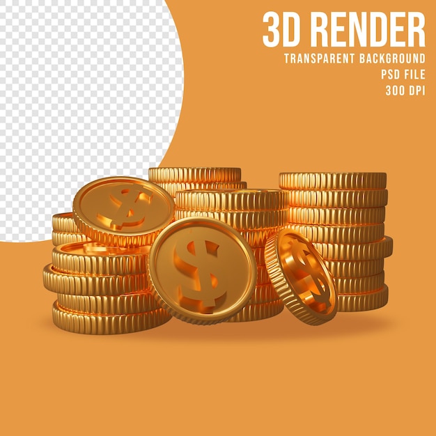 Dollar munt 3d illustratie ontwerp