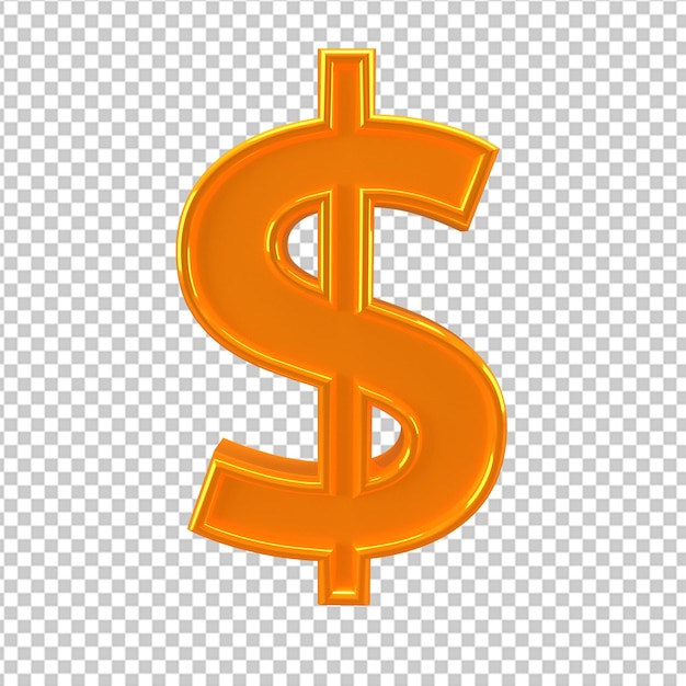 Icona 3d del simbolo del dollaro