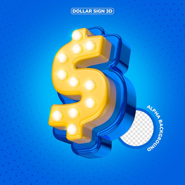 PSD dollar sign 3d render