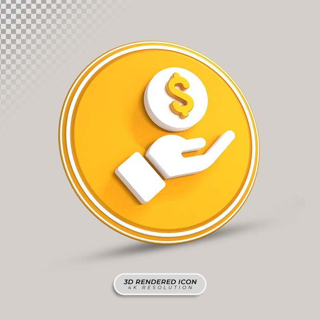 PSD dollar sign 3d rendering icon