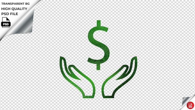 PSD firmare mani dollar banking metallico verde psd trasparente