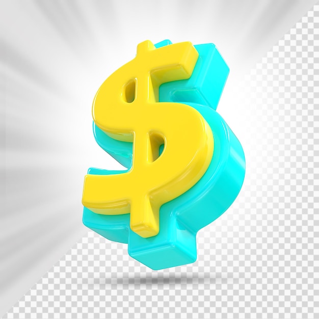 PSD simbolo del dollaro 3d render