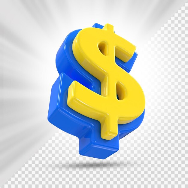 PSD simbolo del dollaro 3d render