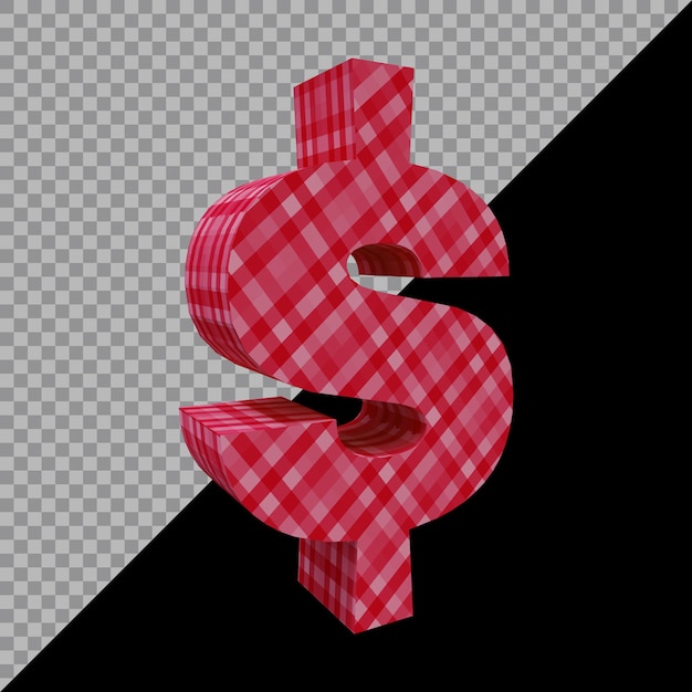 Simbolo del dollaro nel rendering 3d