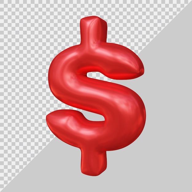 PSD dollar symbol in 3d render