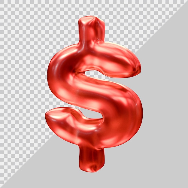 Simbolo del dollaro nel rendering 3d