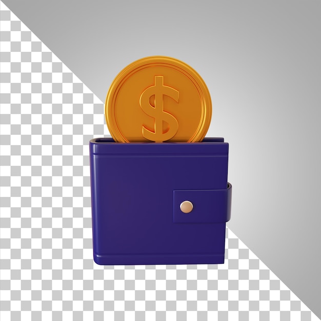 Portafoglio dollaro rendering 3d