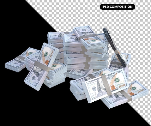 Dollars banknotes isolated premium psd