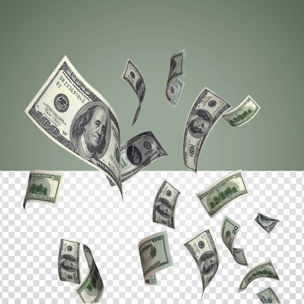 PSD dollars cash money png transparent background