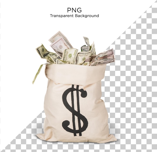 Dollars in een zak png foto psd