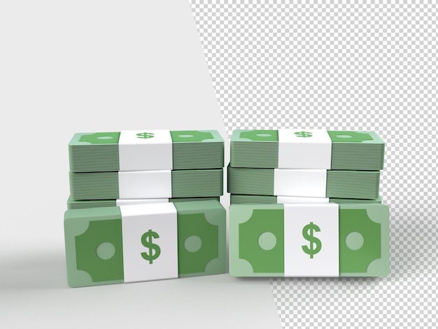 Dollars stack money saving profit investment reward concept 3d renderingxa