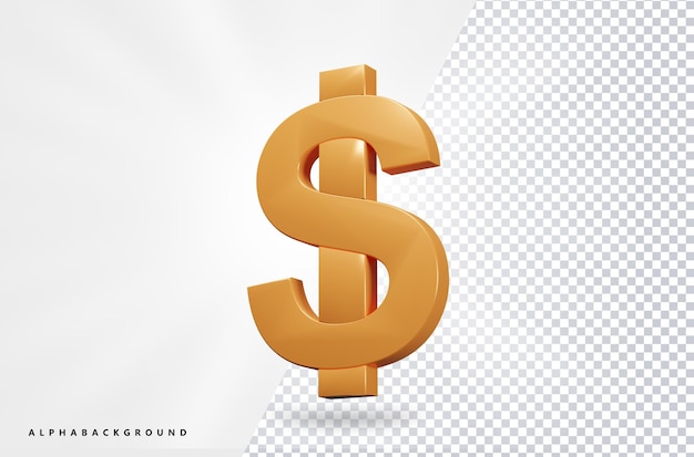 Doller icon 3d render psd