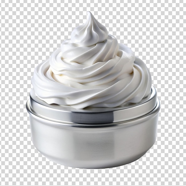 A dollop of whipped cream on transparent background