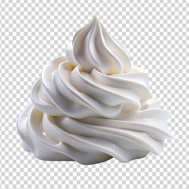 PSD a dollop of whipped cream on transparent background