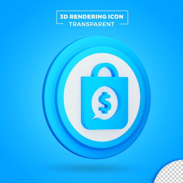 PSD dolor 3d icon or social media 3d usd icon rendering transparent