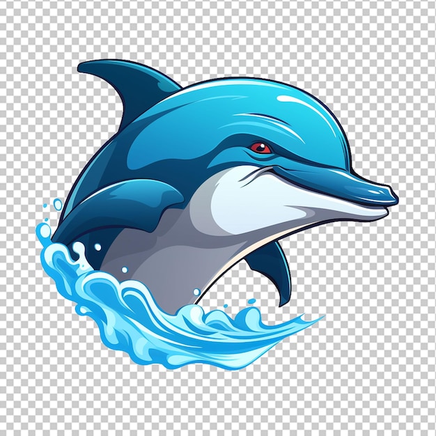 PSD Логотип талисмана дельфина