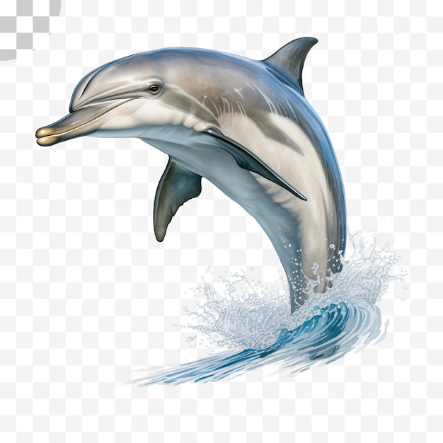 PSD dolphin png watercolor painting