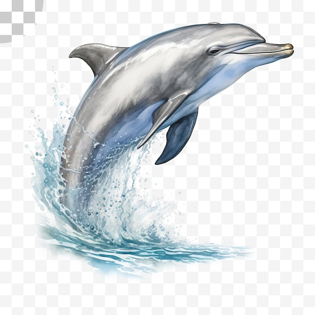 Дельфин png акварель
