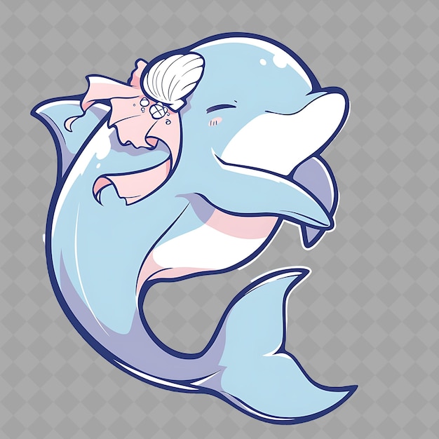 PSD a dolphin with a bow and a woman on it