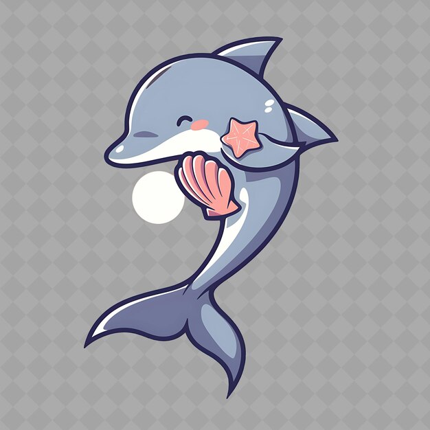 PSD a dolphin with a pink nose and a pink ball of mouth