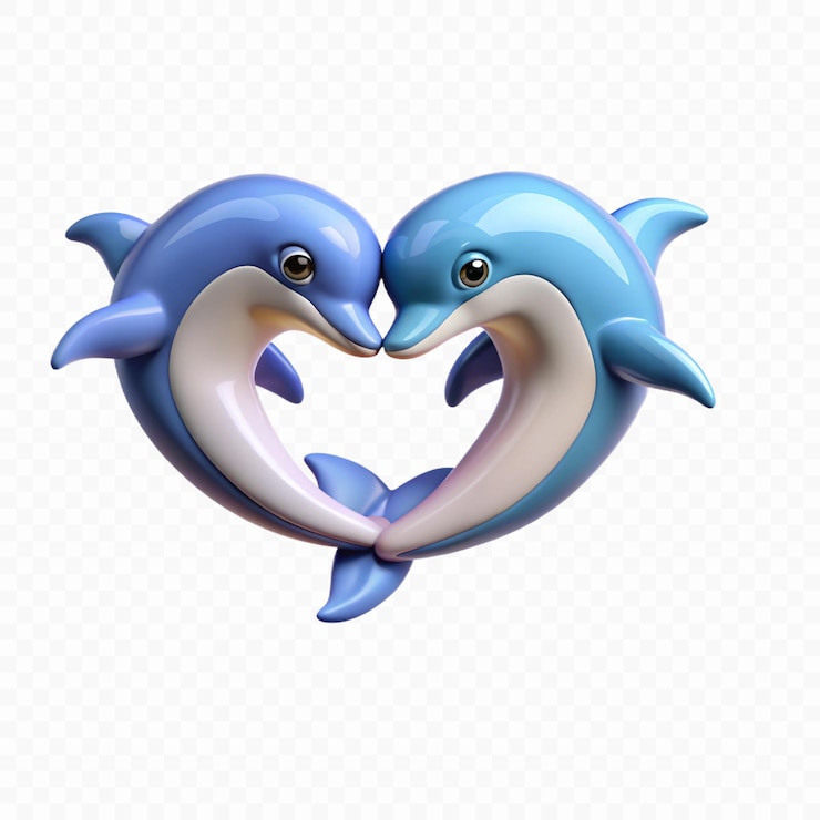 PSD dolphins in a heart of a sea