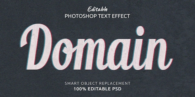 Domain Editable Photoshop Text Style Effect