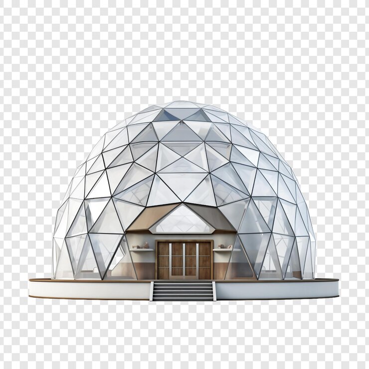 PSD 透明背景上孤立的圆顶房子