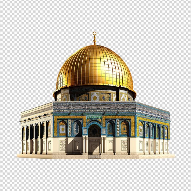 PSD Купол каменной мечети изолирован на прозрачном фоне.