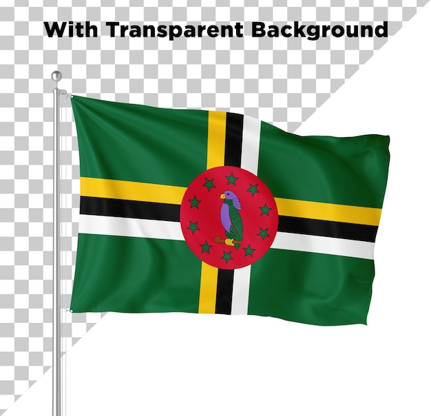 Dominica Country Flag PNG PSG Isolated on Transparent Background