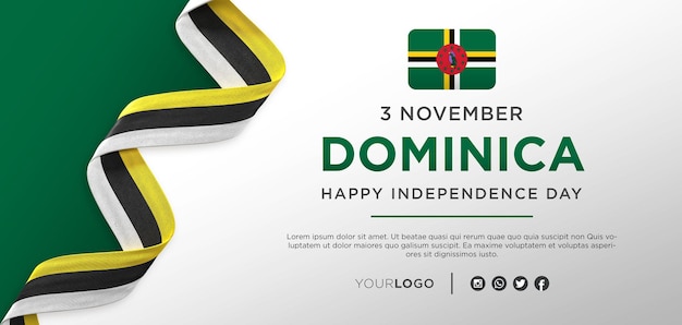 Dominica national independence day celebration banner, nationale verjaardag