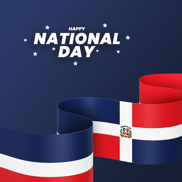 PSD dominicaanse republiek vlag ontwerp nationale onafhankelijkheidsdag banner bewerkbare tekst en achtergrond