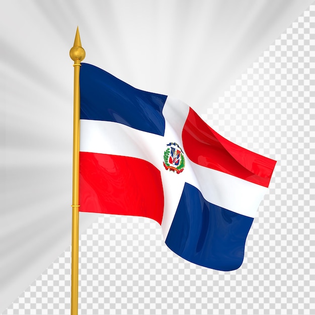 PSD dominican republic flag 3d render