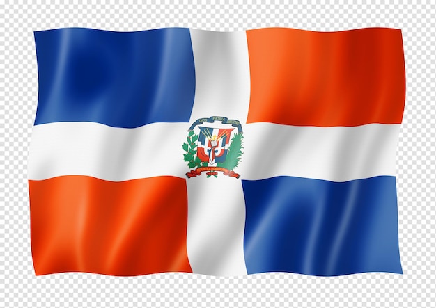 Dominican Republic flag isolated on white