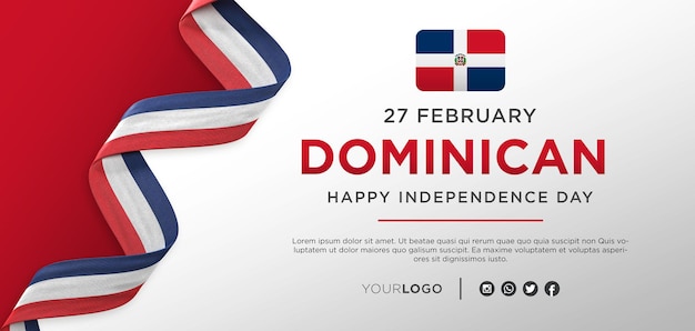 Dominican Republic National Independence Day Celebration Banner, National Anniversary