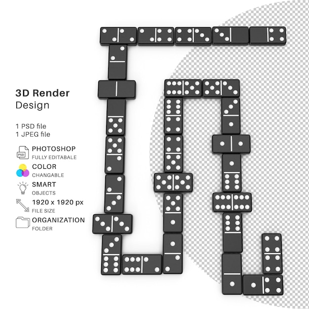 도미노 게임 블랙 너클 3D 모델링 PSD 파일 현실적인 도미노 게임