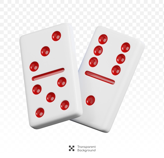 PSD dominoes isolated casino and gambling icon 3d illustration