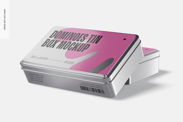 Dominoes Tin Boxes Mockup