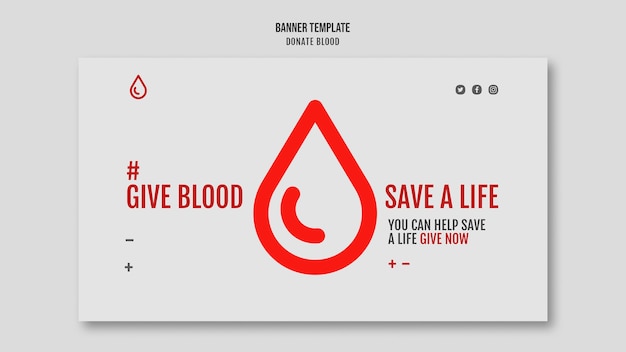 PSD donate blood banner template