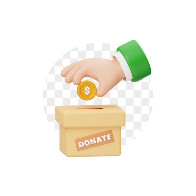 PSD donatiebox 3d-pictogram premium psd