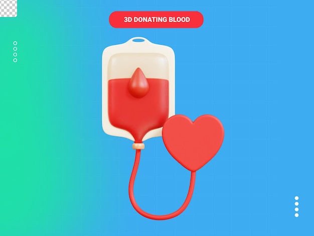 Icona 3d per la donazione di sangue