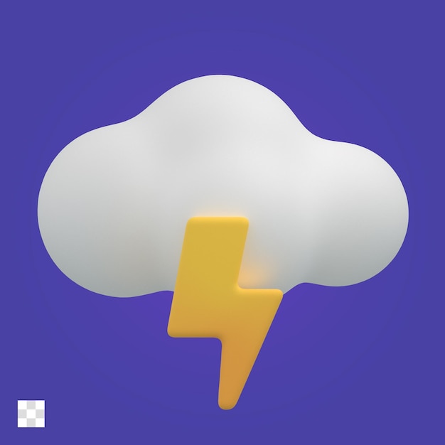 Donder met wolken weer 3d pictogram