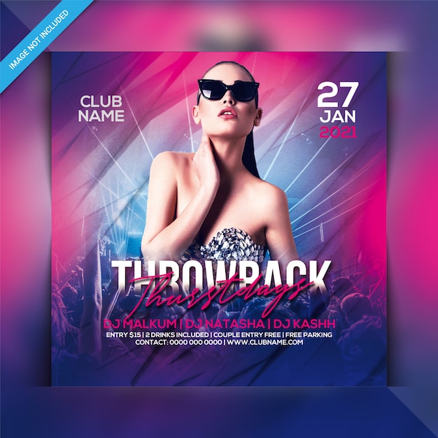 Donderdag throwback party flyer-sjabloon