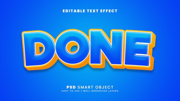 Done 3d editable text effect template