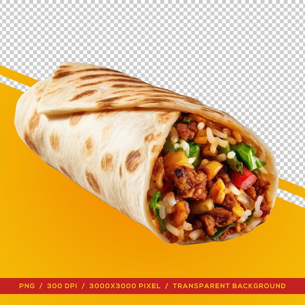 PSD doner kebab lub shawarma przezroczyste tło